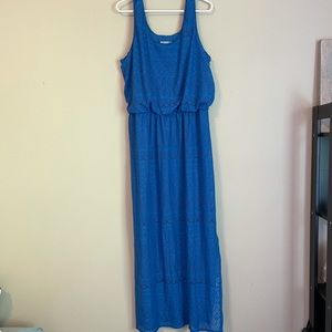 London Style Blue Lace Maxi Dress Size XL